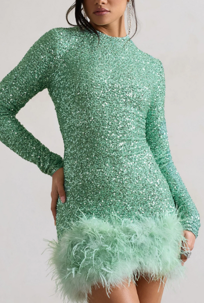 Sequin Feather Dress