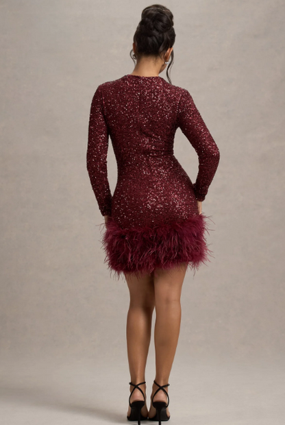 Sequin Feather Dress