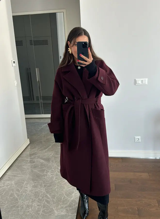 Burgundy Trench Coat