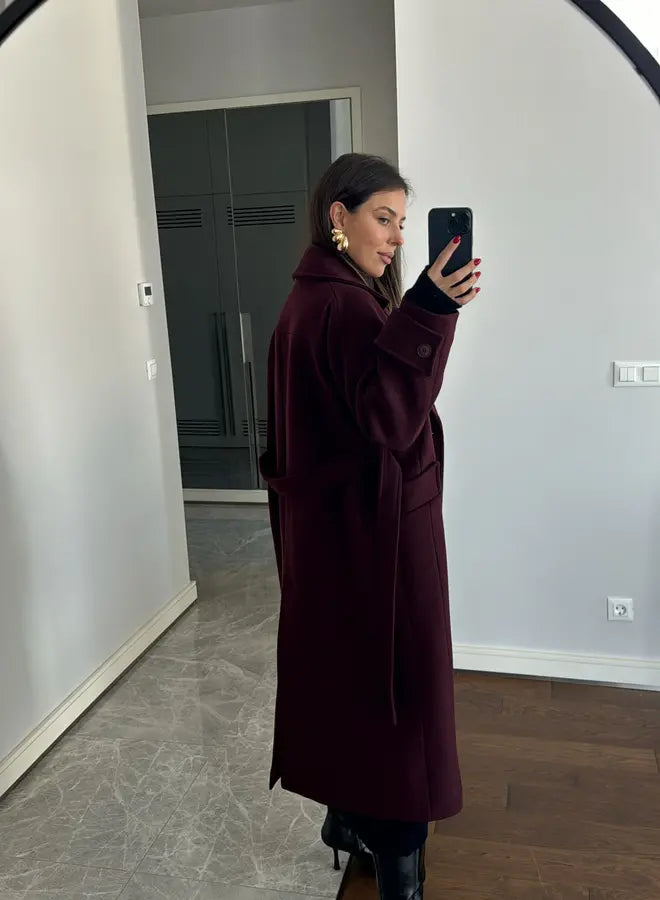 Burgundy Trench Coat