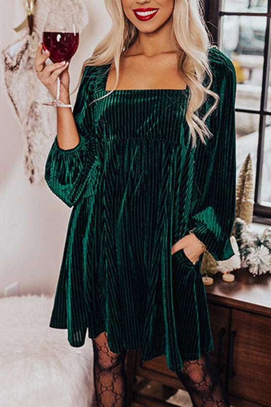 Velvet Babydoll Dress