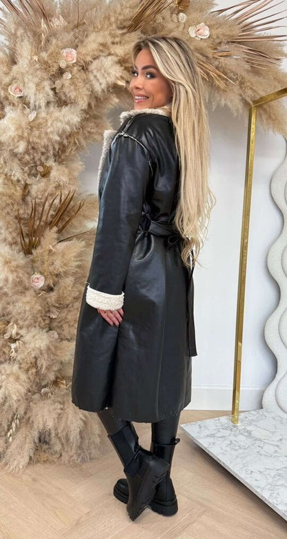 Leather Teddy Coat